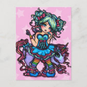 Kleine Miss Deelish Fairy Unicorn Princess Fantasy Briefkaart (Voorkant)