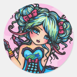 Kleine Miss Deelish Fairy Unicorn Princess Fantasy Ronde Sticker