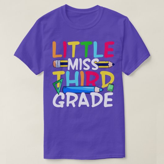 Kleine miss derde klas terug naar school cadeau t-shirt (Design voorkant)