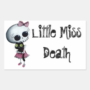 Kleine Miss Dood met Black Cat Rechthoekige Sticker
