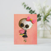 Kleine Miss Dood met Cupcake Briefkaart (Staand voorkant)