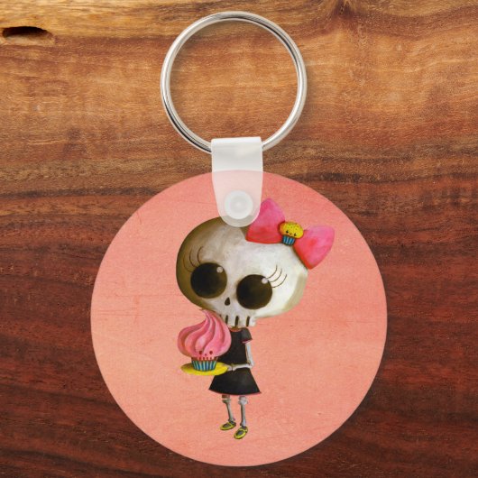 Kleine Miss Dood met Cupcake Sleutelhanger (Voorkant)