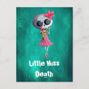 Kleine Miss Dood met Halloween Ice Cream Briefkaart