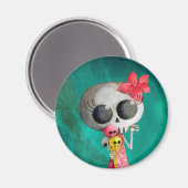 Kleine Miss Dood met Halloween Ice Cream Magneet (Voorkant / Achterkant)