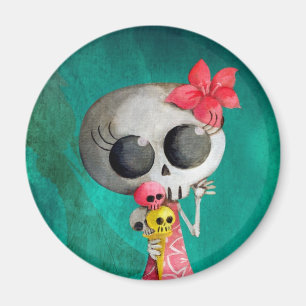 Kleine Miss Dood met Halloween Ice Cream Magneet