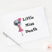 Kleine Miss Dood met Halloween Ice Cream Ovale Sticker (Envelop)