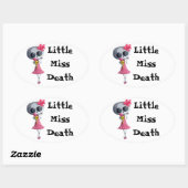 Kleine Miss Dood met Halloween Ice Cream Ovale Sticker (Vel)