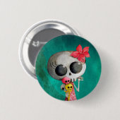 Kleine Miss Dood met Halloween Ice Cream Ronde Button 5,7 Cm (Voorkant /achterkant)