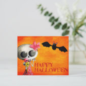 Kleine Miss Dood met Ice Cream en Bat Briefkaart (Staand voorkant)