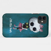 Kleine Miss Dood met Zwarte Kat Case-Mate iPhone Case (Achterkant (horizontaal))