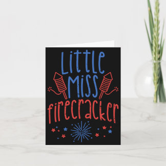 Kleine Miss Fireer Grappig 4 juli Patriottische Me Kaart