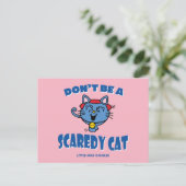 Kleine Miss Giggles Scaredy Cat Halloween Briefkaart (Staand voorkant)