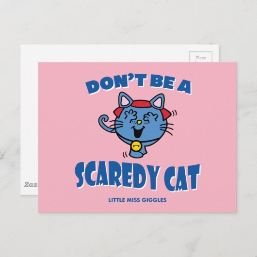 Kleine Miss Giggles Scaredy Cat Halloween Briefkaart (Voorkant / Achterkant)