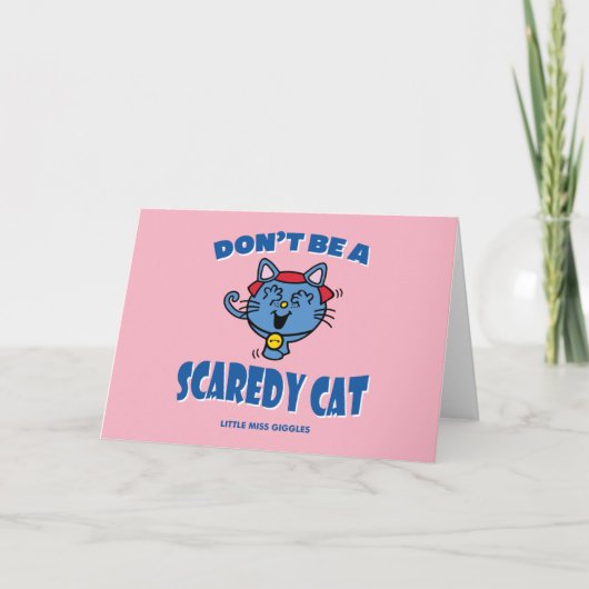 Kleine Miss Giggles Scaredy Cat Halloween Kaart (Voorkant)