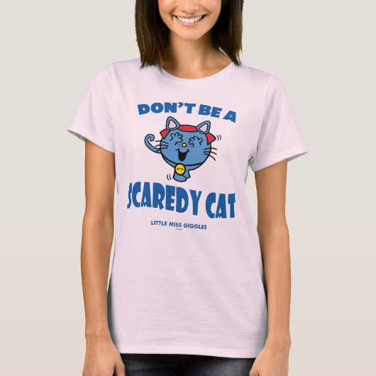 Kleine Miss Giggles Scaredy Cat Halloween T-shirt (Voorkant)