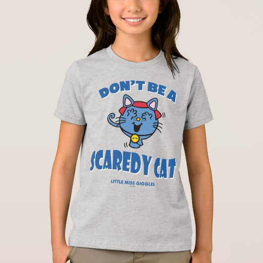 Kleine Miss Giggles Scaredy Cat Halloween Tri-Blend Shirt (Voorkant)