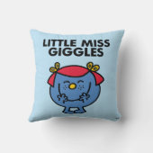 Kleine Miss Giggles | Zwarte Lettering Kussen (Achterkant)