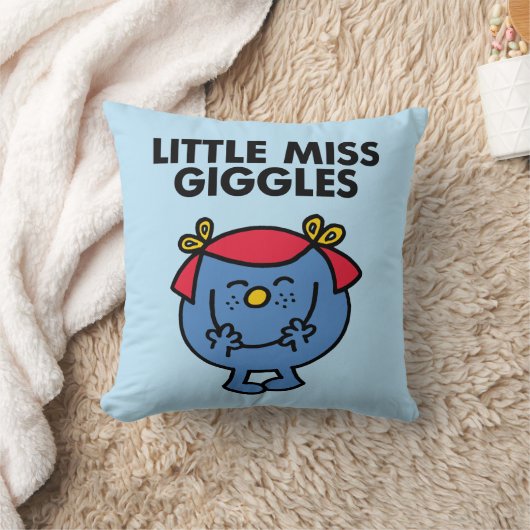 Kleine Miss Giggles | Zwarte Letters Kussen (Deken)