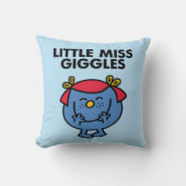 Kleine Miss Giggles | Zwarte Lettertekens Kussen (Voorkant)