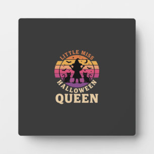 Kleine Miss Halloween Koningin Heks Kat Ontwerp_1 Fotoplaat