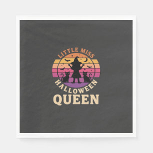 Kleine Miss Halloween Koningin Heks Kat Ontwerp_1 Servet