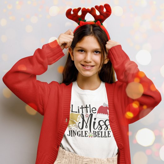 Kleine Miss Jingle Belle Kerst Feestdagen Tri-Blend Shirt