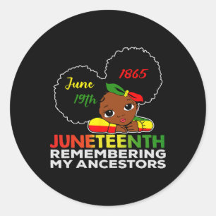 Kleine Miss Juneteenth Herinnert zich mijn vooroud Ronde Sticker