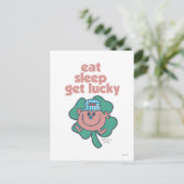 Kleine Miss Lucky's Motto | Groene klaver Briefkaart (Staand voorkant)