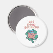 Kleine Miss Lucky's Motto | Groene klaver Magneet (Voorkant / Achterkant)