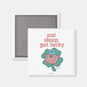 Kleine Miss Lucky's Motto | Groene klaver Magneet (Voorkant / Achterkant)