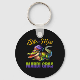 Kleine Miss Mardi Gras Alligator Mardigator Schatt Sleutelhanger
