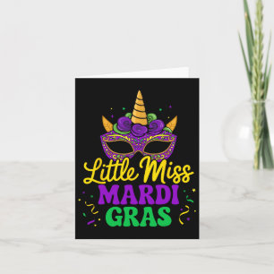 Kleine Miss Mardi Gras Eenhoorn Masker voor meisje Kaart