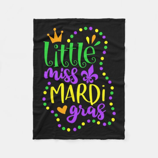 Kleine Miss Mardi Gras Kinder Carnaval Kleding Mei Fleece Deken (Voorkant)