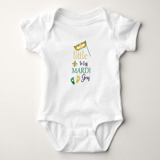 Kleine Miss Mardi Gras,Mardi Gras Broek,baby mardi Romper (Voorkant)
