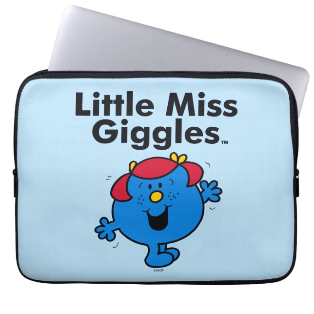 Kleine Miss | Miss Giggles houdt van lachen Laptop Sleeve (Voorkant)
