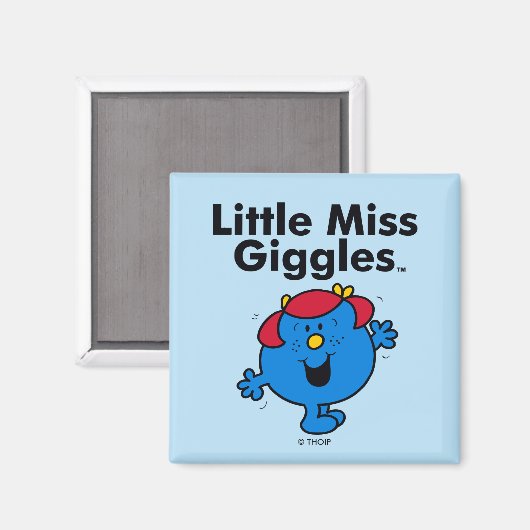 Kleine Miss | Miss Giggles houdt van lachen Magneet (Voorkant / Achterkant)