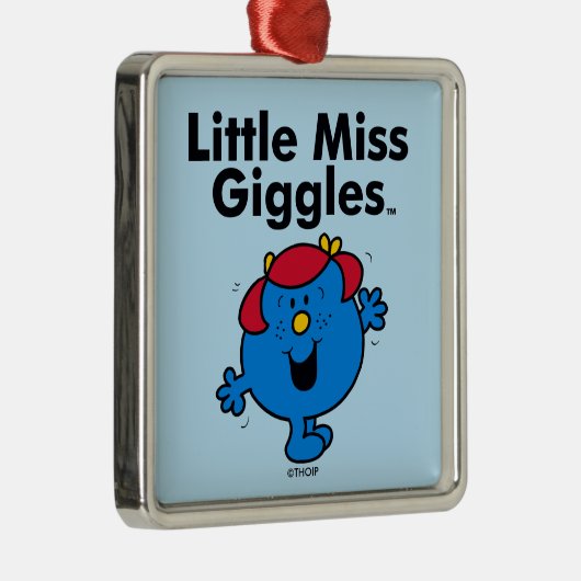 Kleine Miss | Miss Giggles houdt van lachen Metalen Ornament (Rechts)