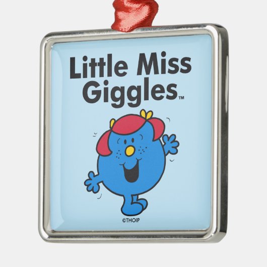 Kleine Miss | Miss Giggles houdt van lachen Metalen Ornament (Links)
