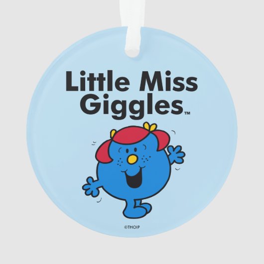Kleine Miss | Miss Giggles houdt van lachen Ornament (achterkant)