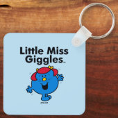 Kleine Miss | Miss Giggles houdt van lachen Sleutelhanger (Achterkant)