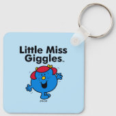 Kleine Miss | Miss Giggles houdt van lachen Sleutelhanger (Achterkant)