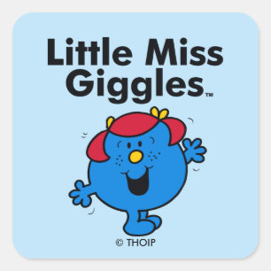 Kleine Miss   Miss Giggles houdt van lachen Vierkante Sticker