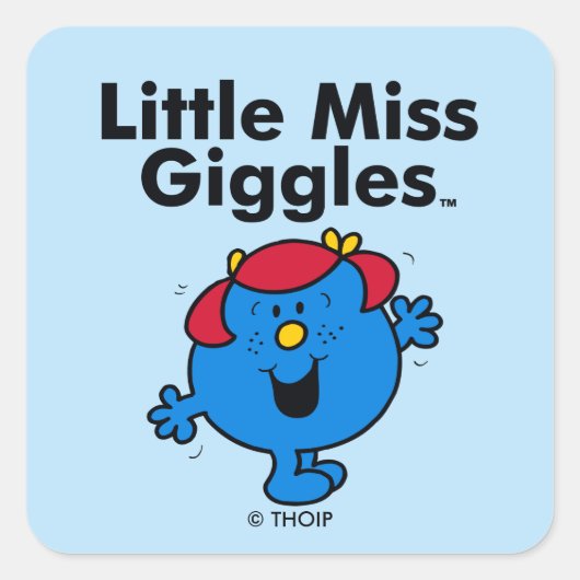 Kleine Miss | Miss Giggles houdt van lachen Vierkante Sticker (Voorkant)