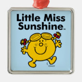 Kleine Miss | Miss Sunshine is een zonnestraal Metalen Ornament (Voorkant)