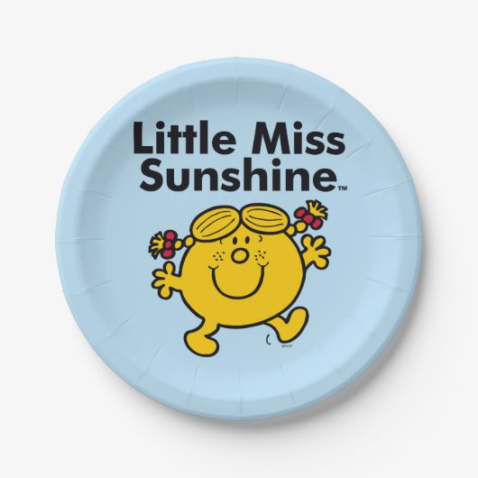 Kleine Miss | Miss Sunshine is een zonnestraal Papieren Bordje (Voorkant)