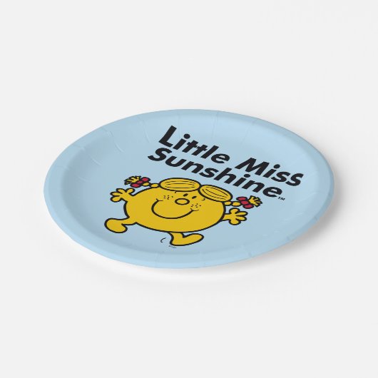 Kleine Miss | Miss Sunshine is een zonnestraal Papieren Bordje (Gekanteld)