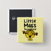 Kleine Miss | Miss Sunshine Laughs Vierkante Button 5,1 Cm (Voorkant /achterkant)