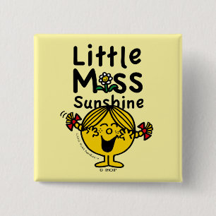 Kleine Miss   Miss Sunshine Laughs Vierkante Button 5,1 Cm