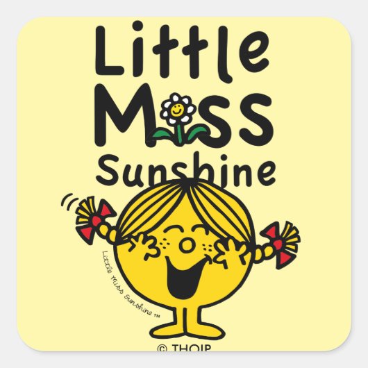 Kleine Miss | Miss Sunshine Laughs Vierkante Sticker (Voorkant)