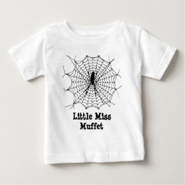 Kleine Miss Muffet zwarte spin in web kinder